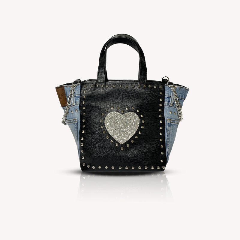 COEUR SAC - GLITTER ARGENT