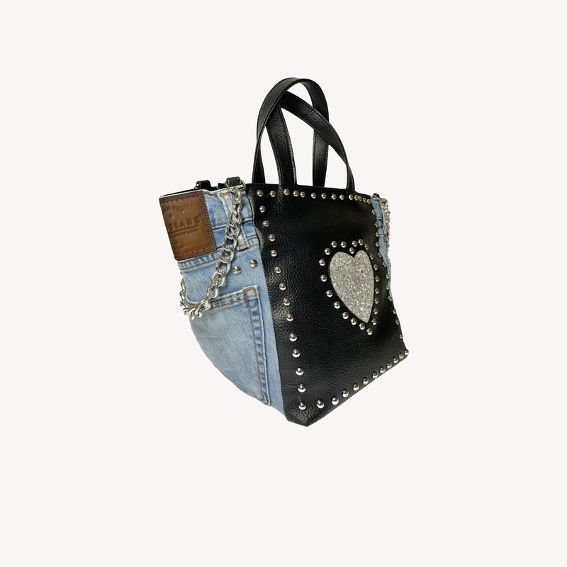 COEUR SAC - GLITTER ARGENT